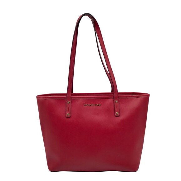 Michael Kors Jet Set Red Saffiano Leather Tote - Picture 1 of 10